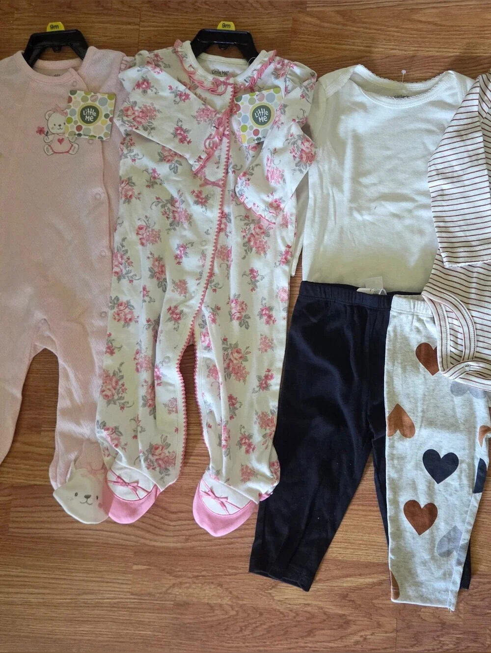 Carter's Girl 9 Months Bundle 6pc NWT Hearts Floral Ballerina Pink Little Me